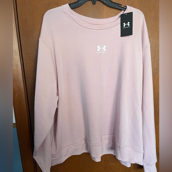 Under Armour Sweaters Nwt 3x Under Armour Terry Sweater Light Pink Poshmark
